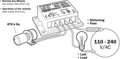 Teljesítményszabályozó modul, 110 - 240 V/AC, 4000 VA, KEMO M028N 2. kép