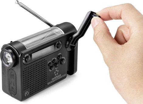 Akkus táskarádió URH, AM, KH, fekete, Renkforce RF-CR-200 6. kép