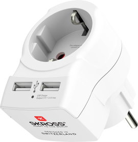 Skross 1500282 Köztes dugalj USB-vel Fehér