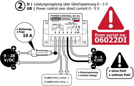 Teljesítményszabályozó modul, 9 - 28 V/DC KEMO M171 4. kép