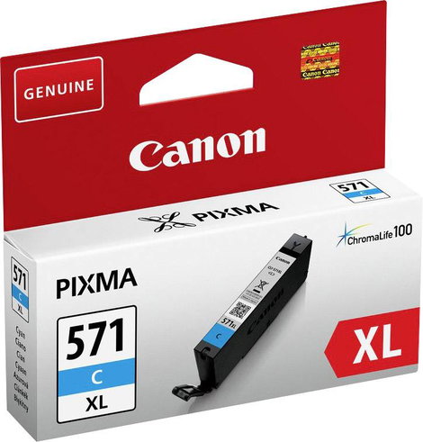 Canon Tinta CLI-571C XL Eredeti Cián 0332C001 2. kép