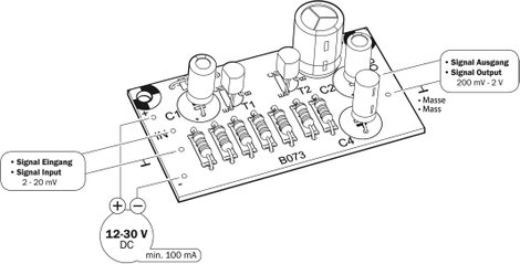 Előerősítő építőkészlet, szélessávú 12-30V/DC Kemo Electronic B073 2. kép