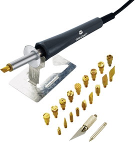 Piropáka, pirogravírozó, pirográf, besütő páka készlet, 30 W, max 580 °C, Toolcraft MD-30WBPP