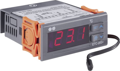 Beépíthető LED-es hőmérő modul, hőfokkapcsoló modul 2 relés vezérléssel 230V/AC Voltcraft ETC-200 3. kép