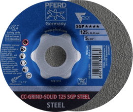 PFERD 64187126 CC-GRIND-SOLID 125 SGP STEEL Csiszolókorong Ø 125 mm Furat átmérő 22.23 mm 10 db
