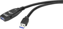 Renkforce USB kábel USB 3.2 Gen1 (USB 3.0 / USB 3.1 Gen1) USB-A dugó, USB-A alj 5.00 m Fekete RF-459