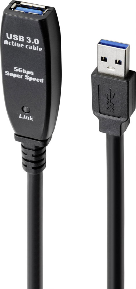 Renkforce USB kábel USB 3.2 Gen1 (USB 3.0 / USB 3.1 Gen1) USB-A dugó, USB-A alj 5.00 m Fekete RF-459 2. kép
