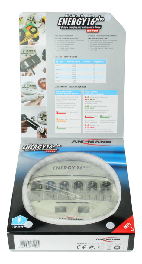 16 rekeszes hengeres akkutöltő Ansmann Energy 16 Plus 9. kép