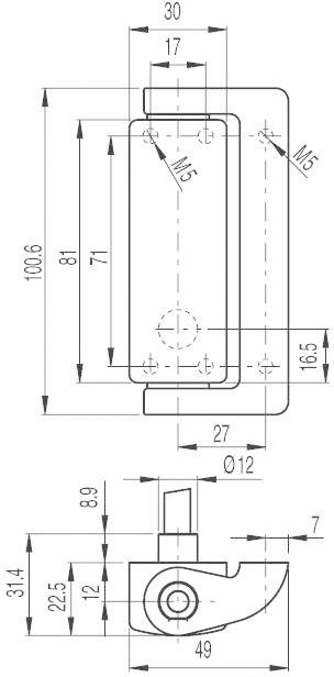 Pizzato Elettrica HP AA050C-2PN HP AA050C-2PN Csapóajtó kapcsoló 400 V/AC 4 A Csúszókar Nyomó IP69K 2. kép