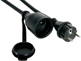 Perel EC01.5R15STBHQ Áram Hosszabbítókábel 16 A Fekete 1.50 m H05RR-F 3G 1,5 mm²