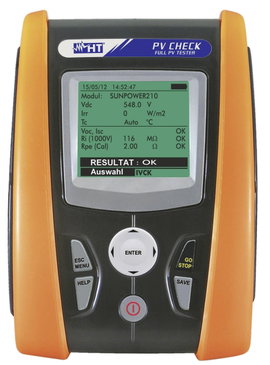HT Instruments PV-CHECKs Telepítés teszter VDE szabvány 0126