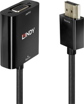 LINDY HDMI / VGA Átalakító kábel HDMI-A dugó, VGA 15 pólusú alj 0.10 m Fekete 38291 HDMI kábel