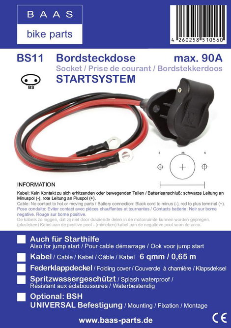 BAAS BS11 Csatlakozókábel Bikestart® BS11 2. kép
