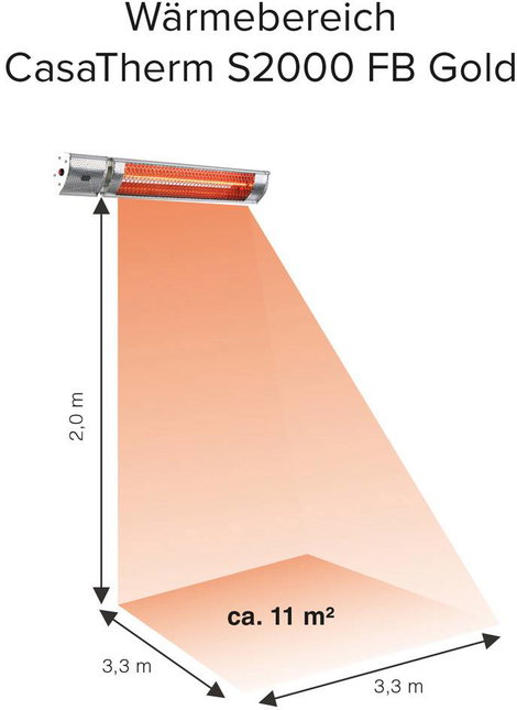 CasaFan S2000 Teraszfűtő 2000 W 11 m² Ezüst 4. kép