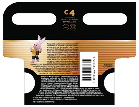 Babyelem Duracell Plus-C K4 Alkáli mangán 1.5 V 4 db 2. kép