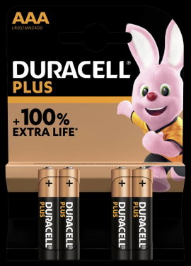 Duracell Mikroelem Plus-AAA K4 Alkáli mangán 1.5 V 4 db