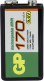 9V akku NiMH 9,6 V 170 mAh, GP 6LR61, HR6F22, HR9V, HR22, 6LR21, 6AM6, 6LP3146, MN1604, E Block bélyegkép