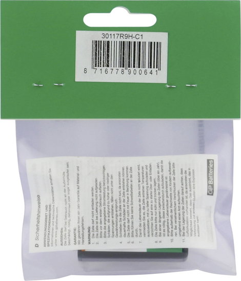 9V akku NiMH 9,6 V 170 mAh, GP 6LR61, HR6F22, HR9V, HR22, 6LR21, 6AM6, 6LP3146, MN1604, E Block 2. kép