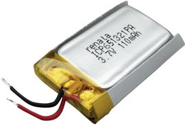 Renata lítium-polimer akku 3,7 V, 120 mAh, 23 x 13 x 6,6 mm, ICP651321PA
