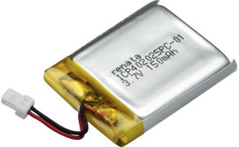 Renata lítium-polimer akku 3,7 V, 155 mAh, 27,5 x 20,5 x 4,3 mm, ICP402025PC