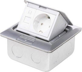 LEDmaxx 105626 1 részes Padlóba építhető dugalj Cat5 aljal IP20 Alumínium