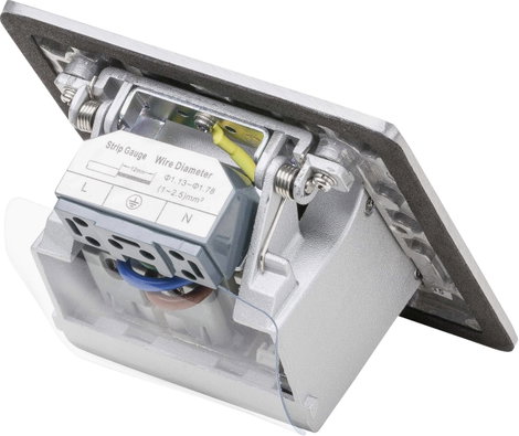 LEDmaxx 105626 1 részes Padlóba építhető dugalj Cat5 aljal IP20 Alumínium 8. kép