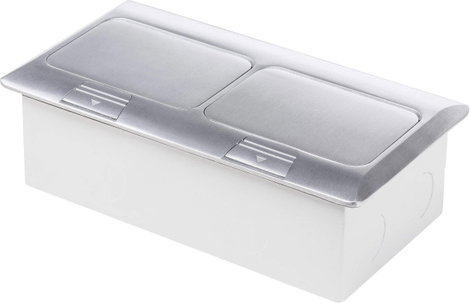 LEDmaxx 105627 2 részes Padlóba építhető dugalj Cat5 aljal, Gyermekvédelem Alumínium 3. kép
