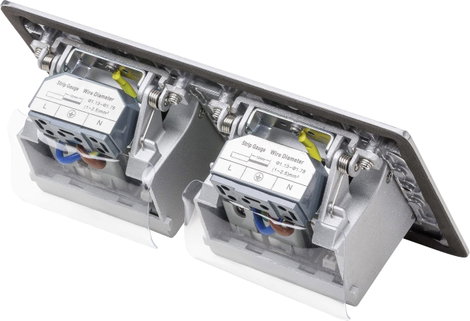 LEDmaxx 105627 2 részes Padlóba építhető dugalj Cat5 aljal, Gyermekvédelem Alumínium 9. kép