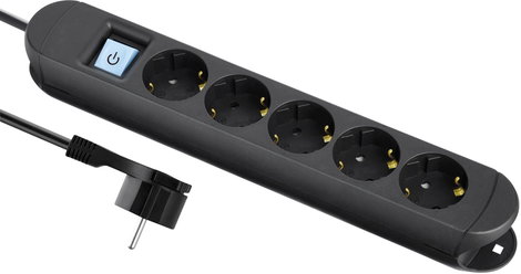 Maxtrack NV 57-2 L Elosztó kapcsolóval Fekete Védőérintkezős 1 db