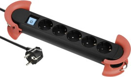 Maxtrack NV 60-5 L Elosztó kapcsolóval Fekete Védőérintkezős 1 db