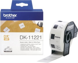Brother DK-11221 Etikett tekercs 23 x 23 mm Papír Fehér 1000 db Véglegesen tapadó DK11221 Univerzáli