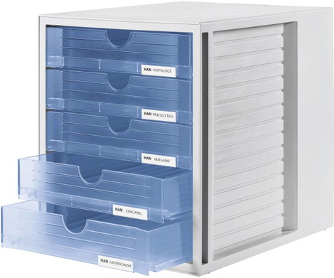 HAN Systembox 1450-64 Fiókos irattároló Szürke DIN A4 Fiókok száma: 5 2. kép