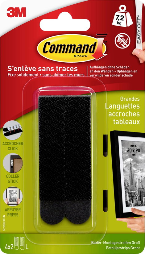 3M Command ™ képmontázs csíkok Fekete