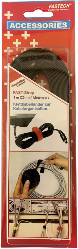 FASTECH® 697-330C Tépőzár Kötegeléshez Bolyhos és horgos fél (H x Sz) 5000 mm x 20 mm Fekete 5 m