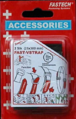 FASTECH® 688-330KC Tépőzár Pánttal Bolyhos és horgos fél (H x Sz) 300 mm x 25 mm Fekete, Piros 2 db