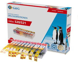 G&G Tinta helyettesíti Canon PGI-520PGBK, CLI-521BK, CLI-521C, CLI-521M, CLI-521Y Kompatibilis Kombi