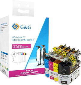 G&G Tinta helyettesíti Brother LC-127XLBK, LC-125XLC, LC-125XLM, LC-125XLY Kompatibilis Kombinált cs