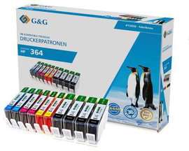 G&G Tinta helyettesíti HP 364XL, CN684EE, CB323EE, CB324EE, CB325EE Kompatibilis Kombinált csomag Fe
