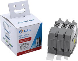 G&G Feliratozó szalag 3 részes készlet Szalagszín: Fehér Szövegszín: Fekete 9 mm, 12 mm, 18 mm 8 m