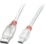 LINDY USB kábel USB 2.0 USB-A dugó, USB mini B dugó 0.50 m Átlátszó 41781 bélyegkép