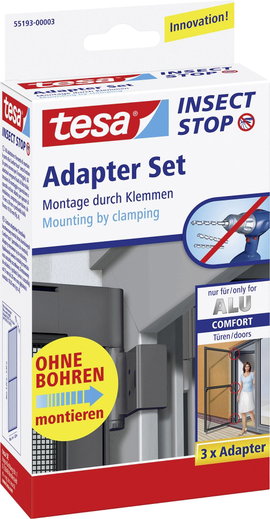 tesa 55193-03 Adapter Alu Comfort Légyfogó rács adapter készlet Alkalmas Tesa Tesa Fliegengitter 3 d