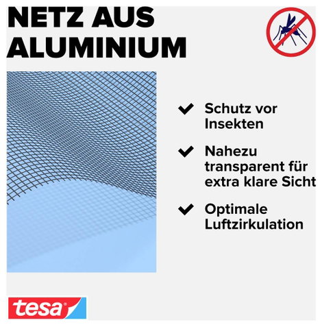 tesa 55141-00-01 Insect Stop Aluminium Ersatrolle Szúnyogháló tartalék tekercs Alkalmas Tesa Tesa Fl 6. kép