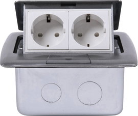 Heitronic 40462 2 részes Padlóba építhető dugalj IP20 Ezüst