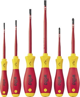 VDE egyenes-/kereszt (PZ) csavarhúzó készlet, 6 részes, Wiha SoftFinish electric slimFix 36205