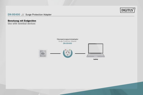 Digitus DN-95400 neu Túlfeszültség ellen védő köztes dugalj Túlfeszültség elleni védelem: Dugalj 13. 8. kép
