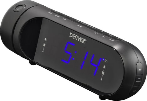Denver CPR-700 Rádiós ébresztőóra URH USB Ébresztő funkció, Akkutöltő funkció Fekete 3. kép