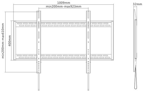 Reflecta PLANO Flat TV fali tartó 152,4 cm (60) - 254,0 cm (100) Merev 3. kép