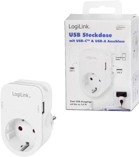 LogiLink PA0259 Csatlakozódoboz USB töltőkimenettel, Gyermekvédelem, Túlfeszültség elleni védelem IP 7. kép