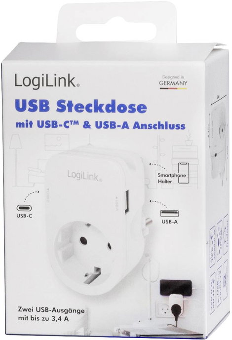 LogiLink PA0259 Csatlakozódoboz USB töltőkimenettel, Gyermekvédelem, Túlfeszültség elleni védelem IP 8. kép