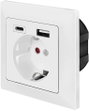 LogiLink PA0262 Süllyeszthető dugalj USB töltőkimenettel, Gyermekvédelem Fehér bélyegkép